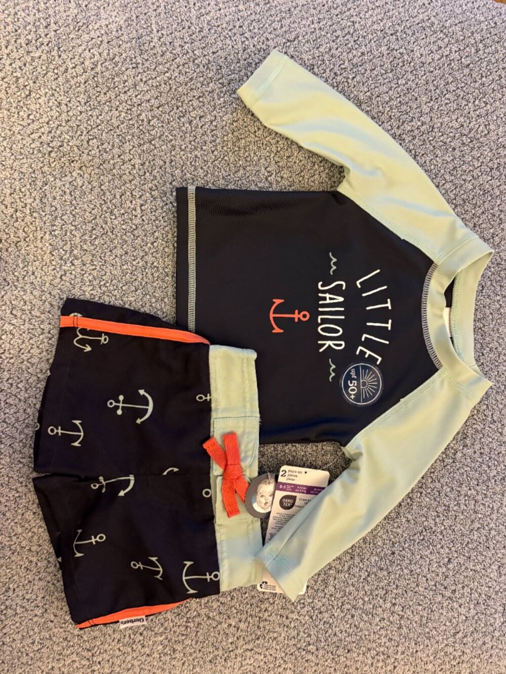 Gerber Little Sailor Rash Guard Set - Picture 3 of 3